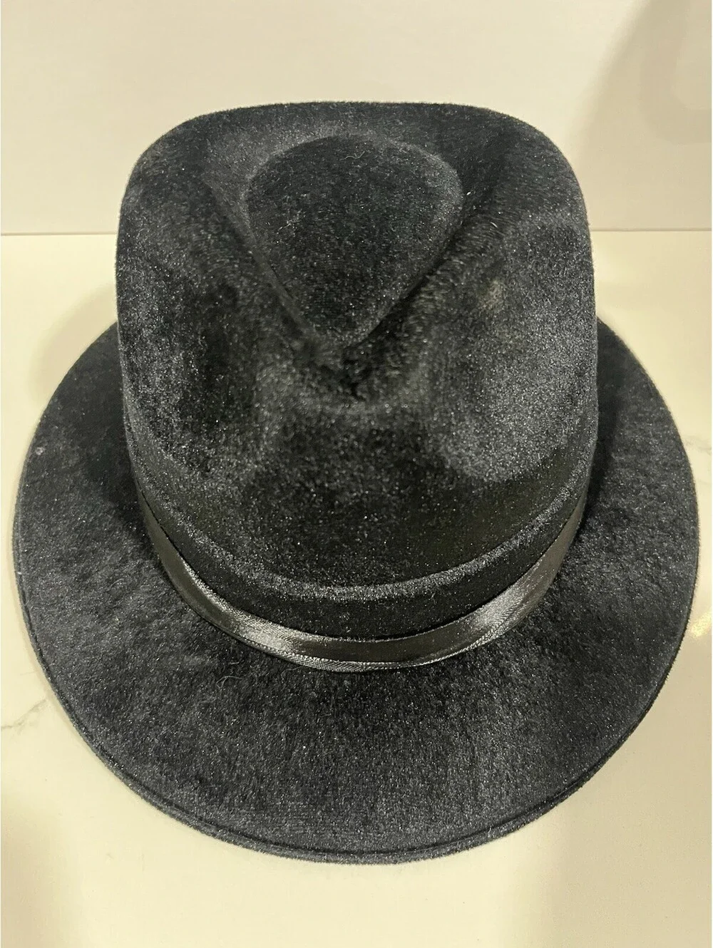 BLACK FEDORA/PARTY HATS CASINOS EVENTS/NEW YEAR'S EVE Costume Velvet
